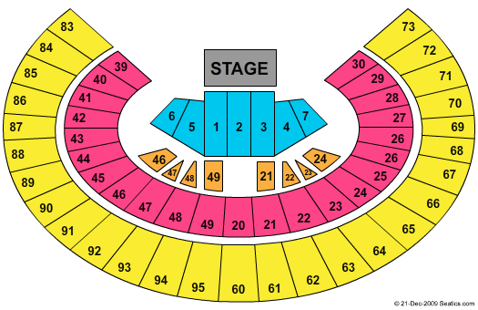 Frank Erwin Center Carrie Underwood (CONSULT MAPS TEAM BEFORE USING) Seating Chart